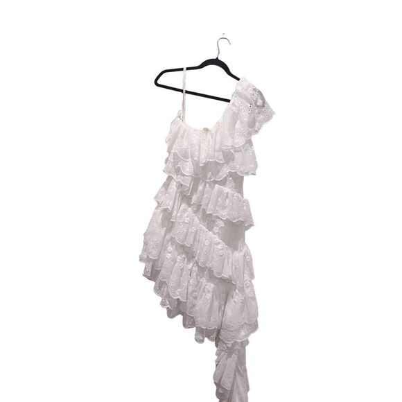 Bronx and Banco Tasmin One Shoulder Dress in White L/US8 - Picture 10 of 10